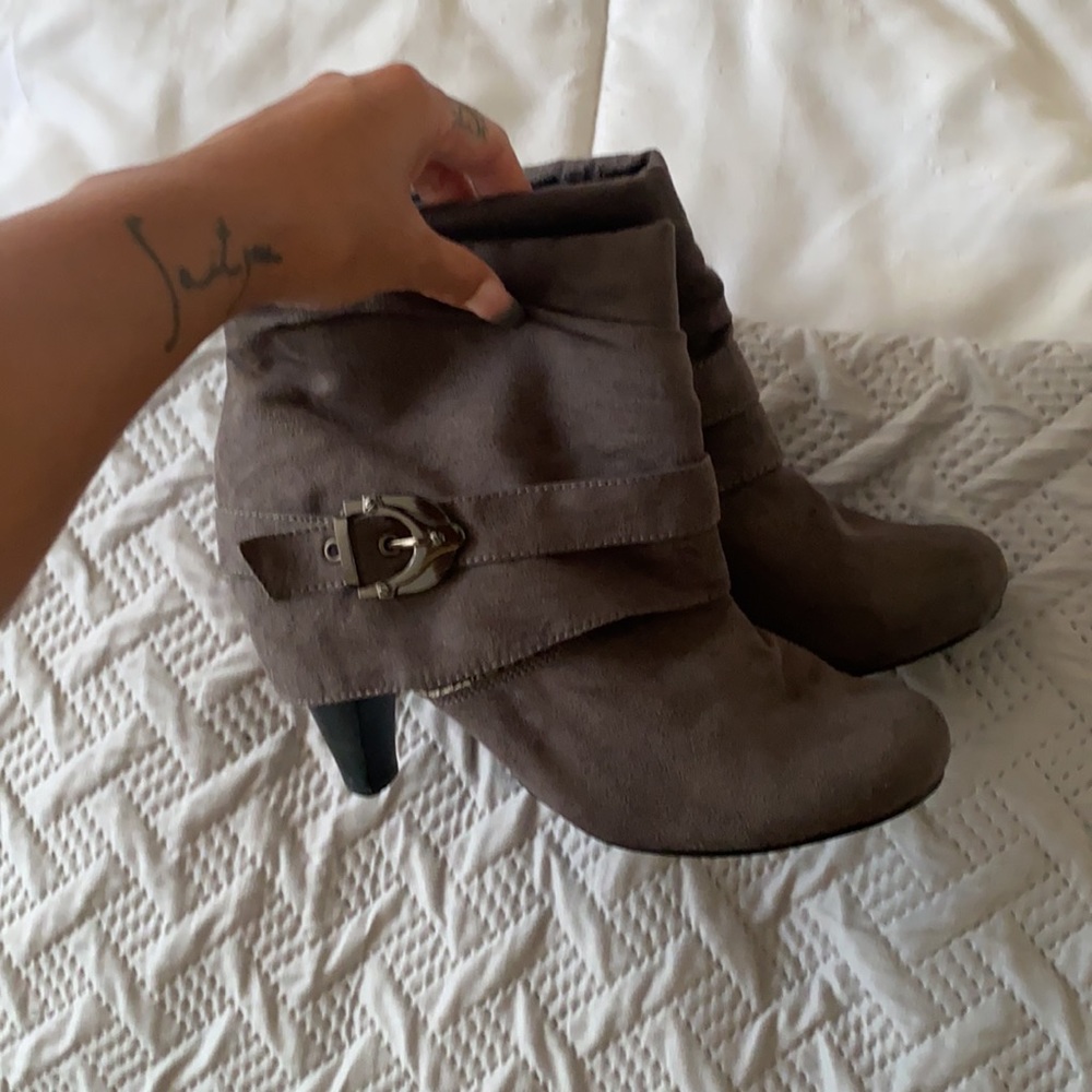 Grey ankle booties